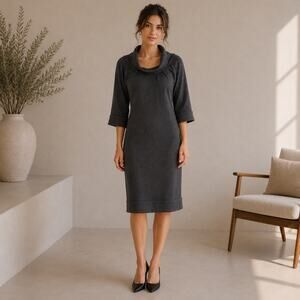 Yigal Azrouel Brown Funnel Neck Dress Small